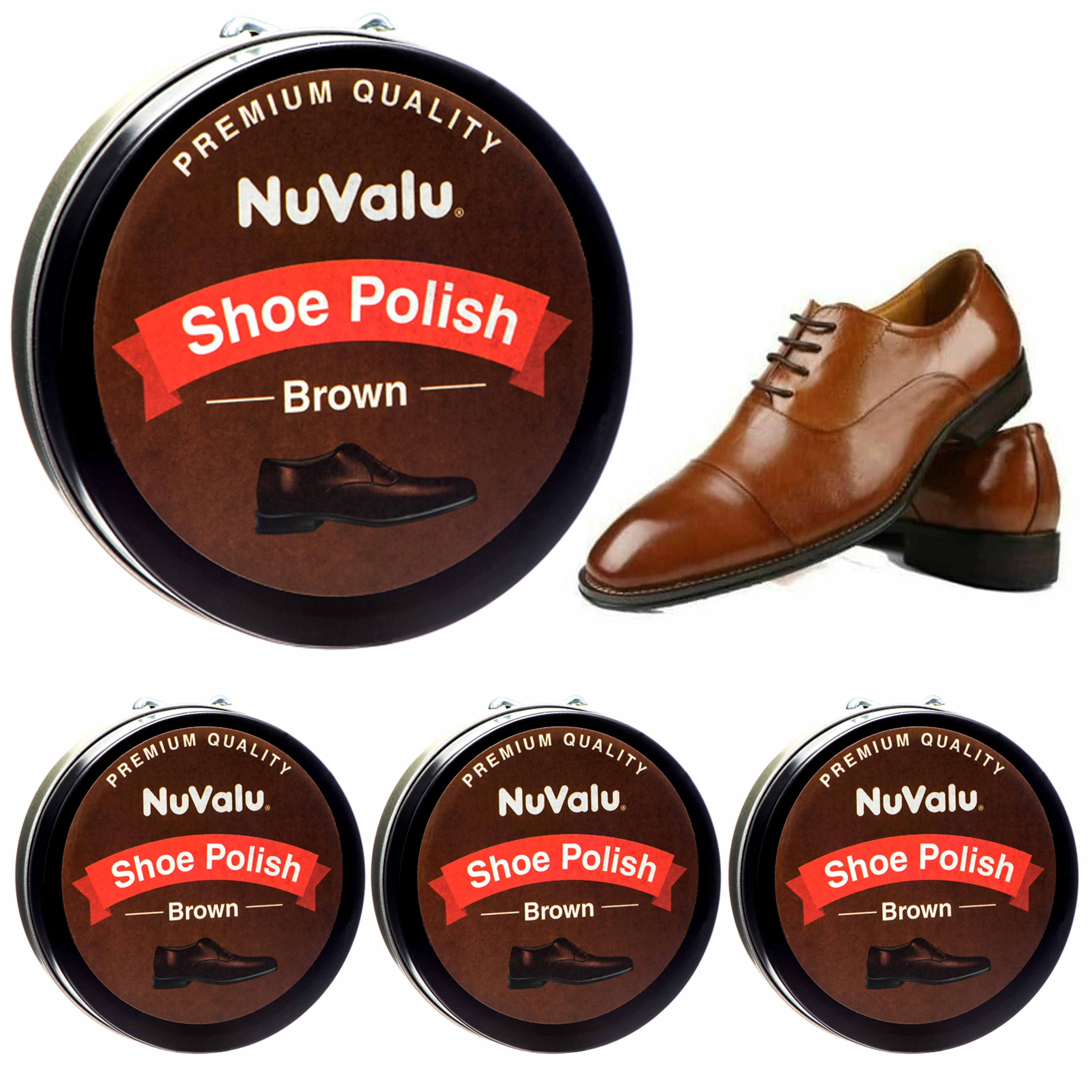 4 Packs Brown Shoe Polish Leather Stain Wax Paste Boots Purse Cream Care  Shine