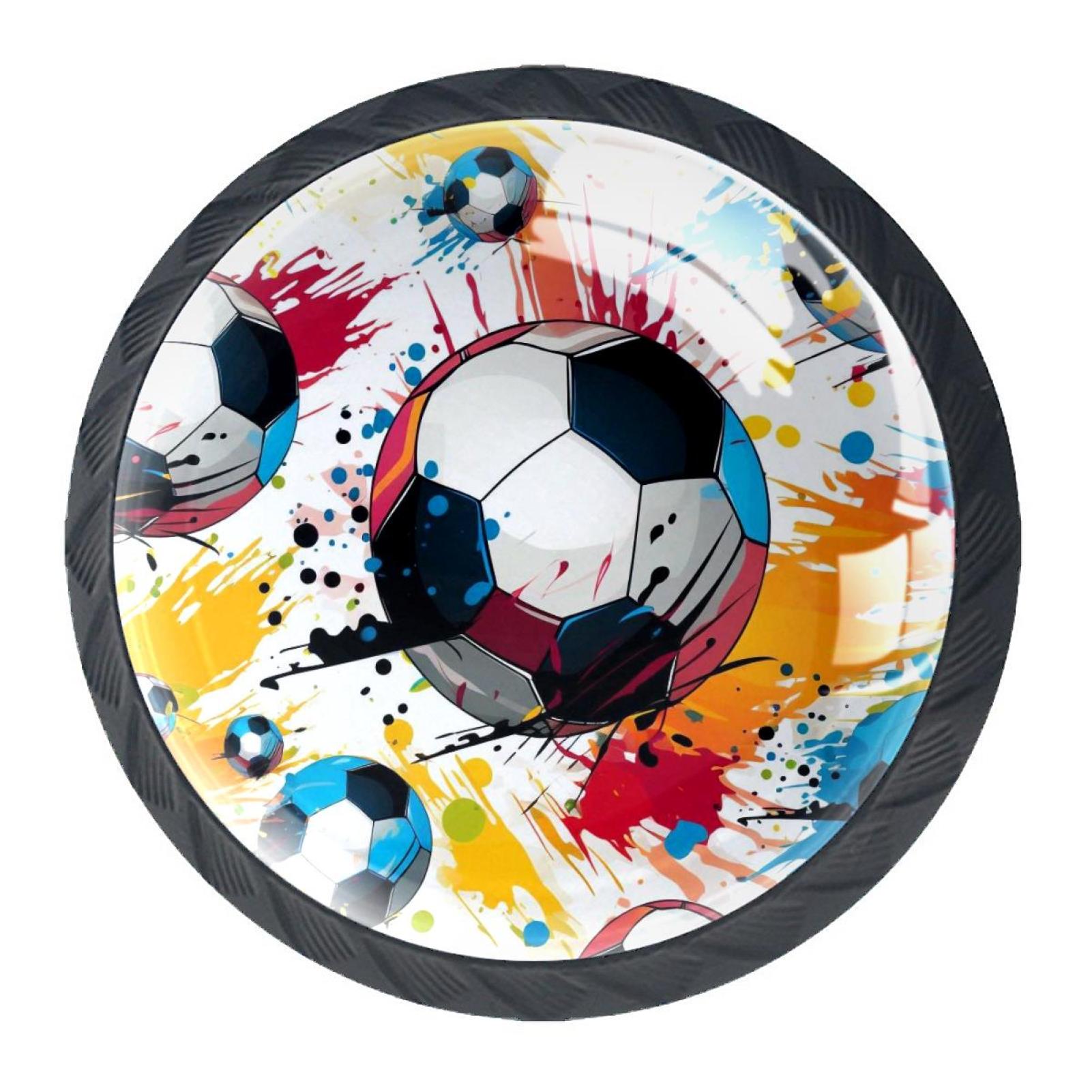 4 Packs Knob, 1.37" (35 mm) Diameter Drawer Knobs, Soccer