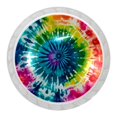 4 Packs Knobs, Colorful Tie Dye Round Dresser Drawer Handle