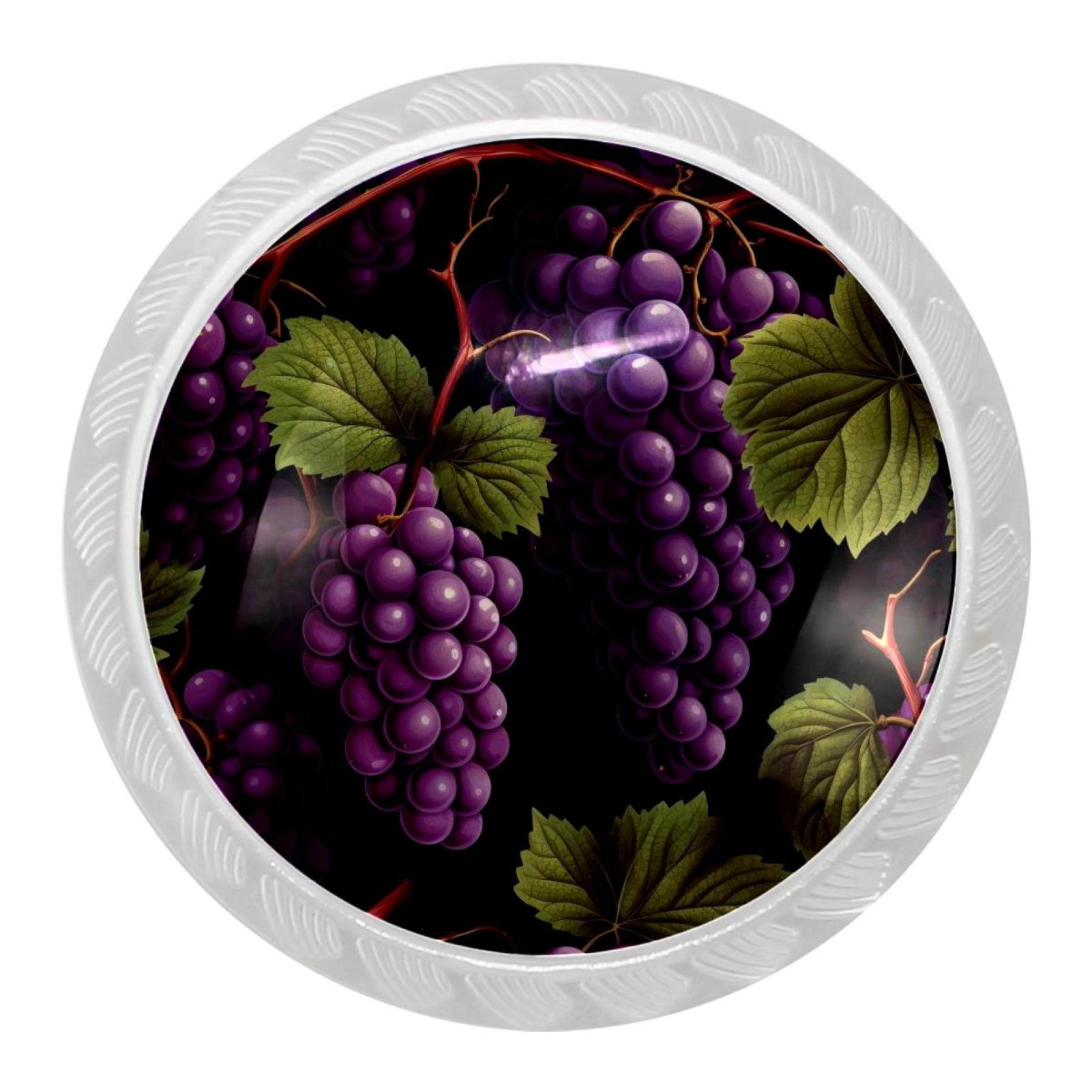 4 Packs Knobs Decorative, Grape Kitchen Knobs and Pulls