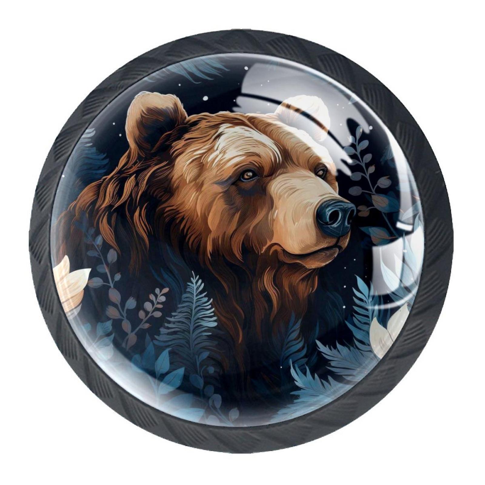 4 Packs Pulls Handles, Bear Dresser Drawers Knobs,