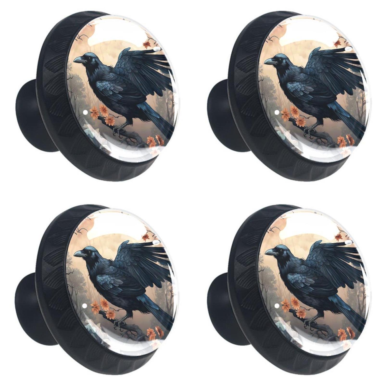 4 Packs Pulls Handles, Crow Dresser Drawers Knobs,