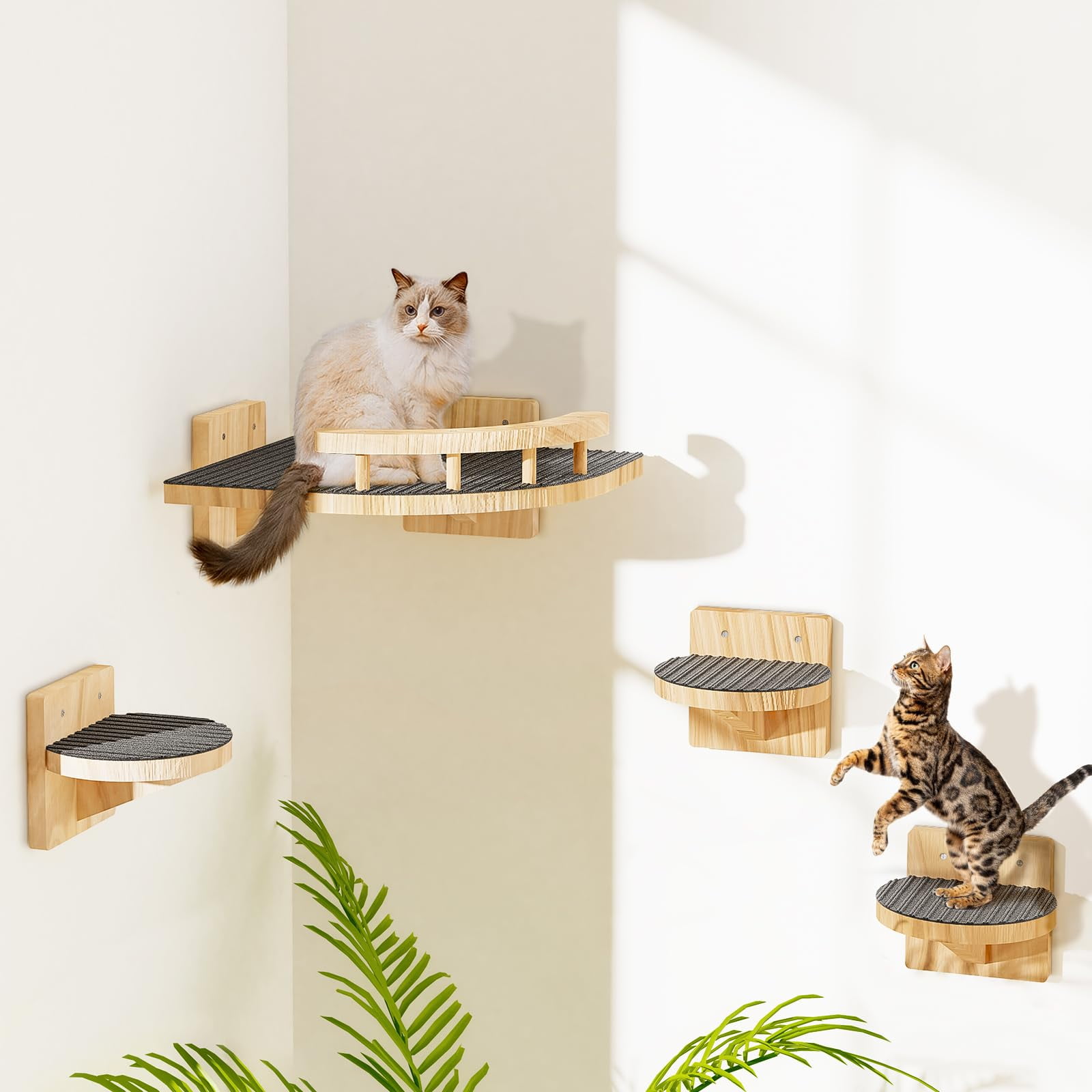 ON2 Pets Cat Wall Shelves and Perches Set