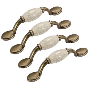 4 Packs Ceramic Handles Retro Cabinet Wardrobe Pull Cupboard Door Knobs Drawer Handle