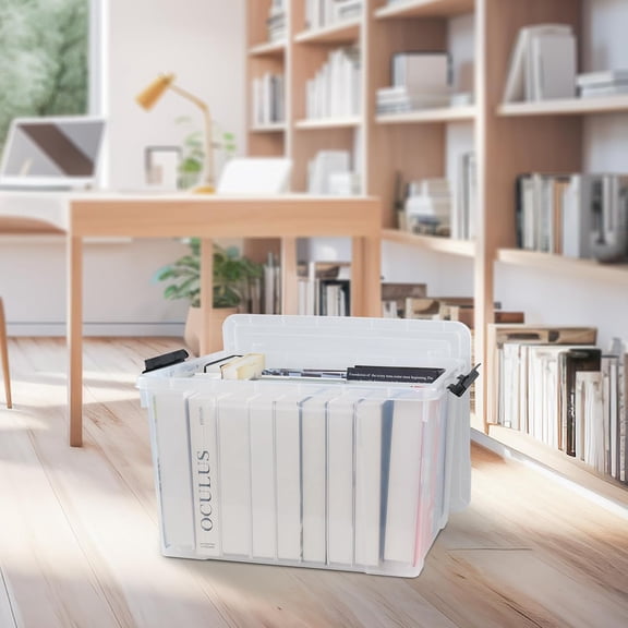 4 Packs Clear Plastic Storage Bin 50 Quart with Wheels Stackable