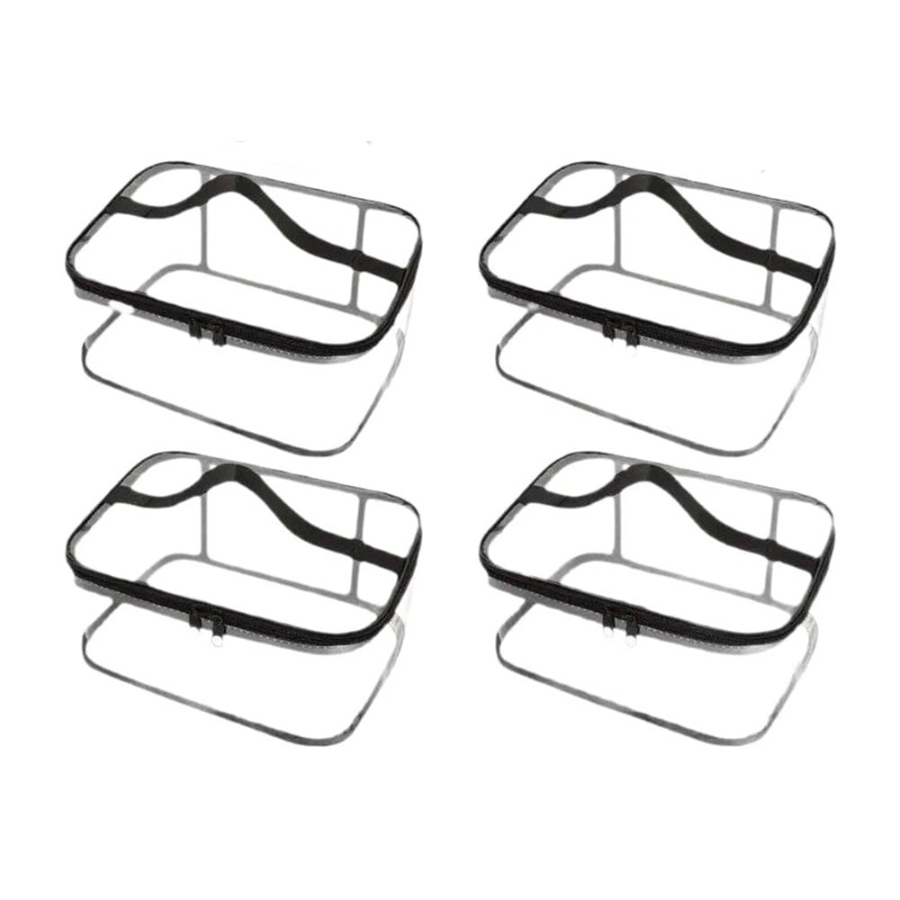 4 Packs Clear Toy Storage Bags, PVC Waterproof Toy Organizer with Zip Reusable Bags for Building Blocks, Board Game, Puzzles, Kids Books, Stationery