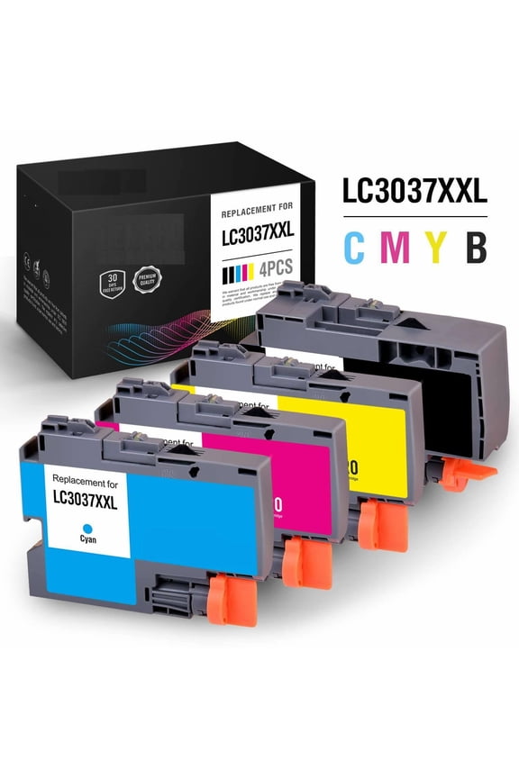 4 Packs Compatible Brother LC3037 High Yield Ink