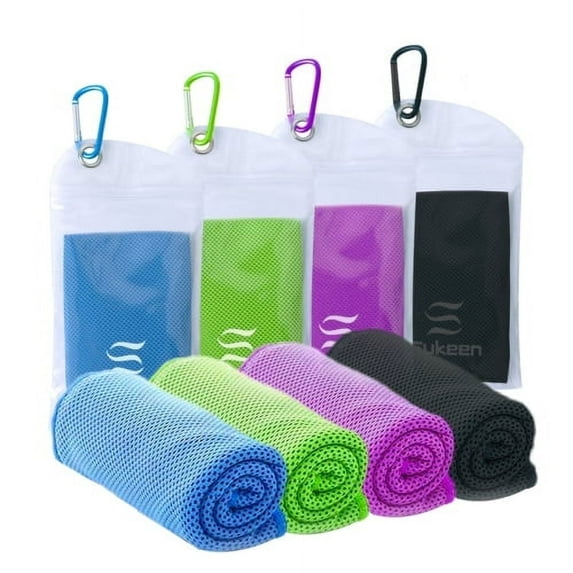 4 Packs Cooling Towel (40"x12"), Ice Towel, Soft Breathable Chilly Towel, Cooling Towels for Neck, Microfiber Towel for Yoga, Sport, Running, Gym, Workout, Camping
