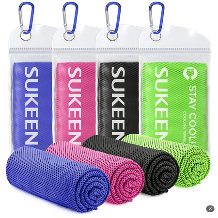 4 Packs Cooling Towel (40"x12"), Ice Towel, Soft Breathable Chilly Towel, Cooling Towels for Neck, Microfiber Towel for Yoga, Sport, Running, Gym, Workout, Camping