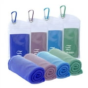 4 Packs Cooling Towel (40"x12"), Ice Towel, Soft Breathable Chilly Towel, Cooling Towels for Neck, Microfiber Towel for Yoga, Sport, Running, Gym, Workout, Camping