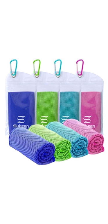 DKINY Cooling Towel 4 Pack 40"x 12" Cooling Towels For Neck, Stay Cool Ice Towel, Sweat Towel For Men Women Youth Yoga Golf Running Hiking Sports