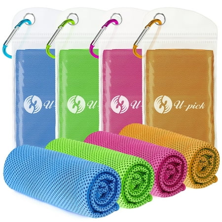 4 Packs Cooling Towels 40"x12" for Sports Fitness Gym, Machine Washable