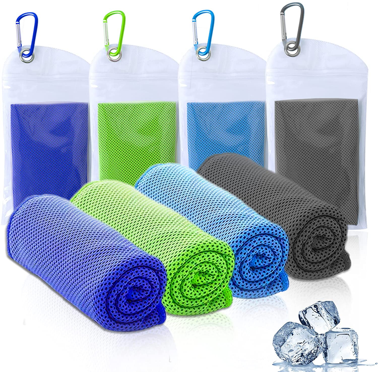 4 Packs Cooling Towels, Sweat Towel for Hot Weather Cold Breathable
