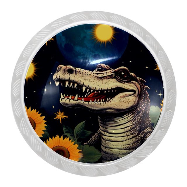 4 Packs Crocodile Star Sunflower Knobs, 1.37" Modern Kitchen