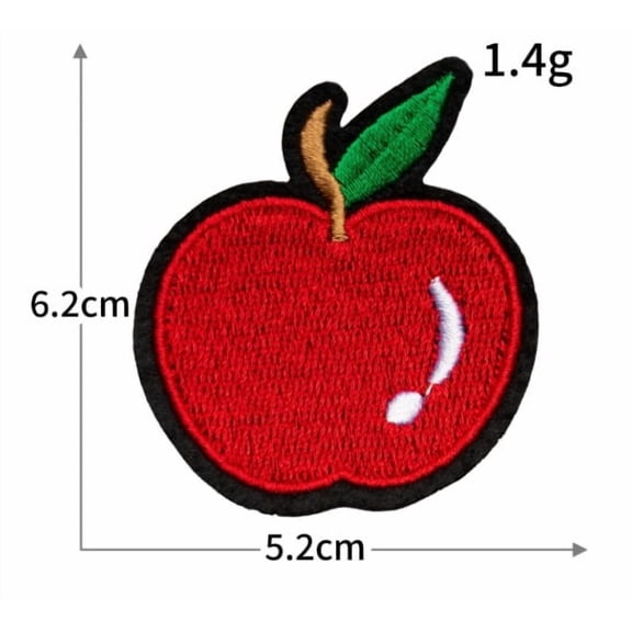 4 Packs Cute Cherry Apple Cloth Stickers - Self-Adhesive Decorative Embroidery Patches for Kids