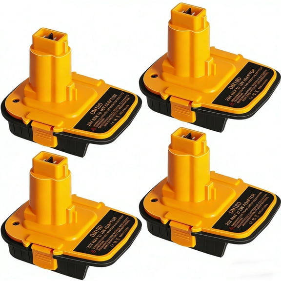 4 Packs DM18D Battery Adapter With USB, Replacement DCA1820 Battery Adapter, Compatible With for dewalt 18V Power Tools, Sturdy Durable Power Tool Accessory for Daily Job Site Use