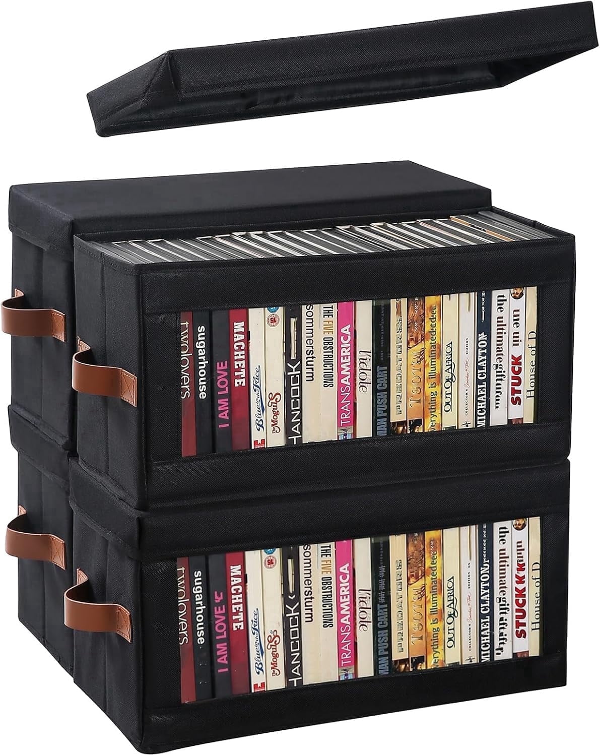 4 Packs DVD Storage Box with Visible Window, Dustproof DVD Case Holder ...