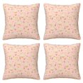 4 Packs Decorative Throw Pillow Covers, Cartoon Cute Duck Flower Pink
