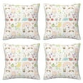 4 Packs Decorative Throw Pillow Covers, Cartoon Cute Rabbit Moon