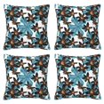 4 Packs Decorative Throw Pillow Covers, Dark Brown Lilies Flowers