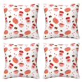4 Packs Decorative Throw Pillow Covers, Donut coffee Pillow Covers