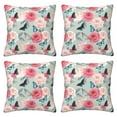 4 Packs Decorative Throw Pillow Covers, Roses and Butterflies Pillow