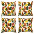 4 Packs Decorative Throw Pillow Covers, palm leaves Papaya Pillow
