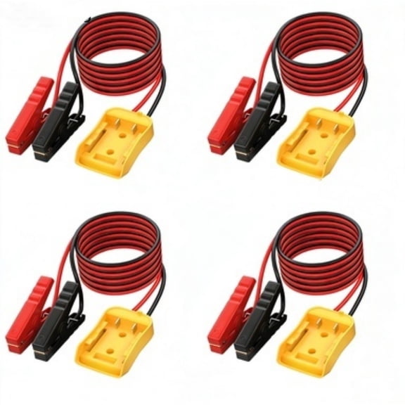 4 Packs For Dewalt 20V/18V Battery to Car Jump Starter Cable, Boosts Gas/Diesel Engines (No Battery Included), Portable Emergency Automotive Booster Cord for Drivers