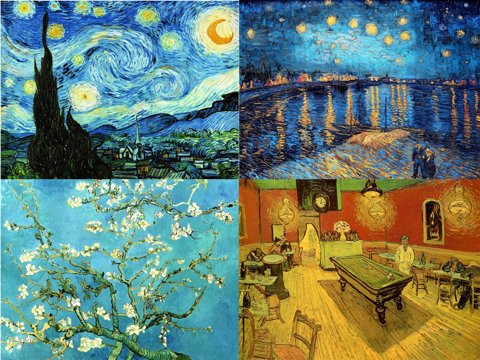4 Packs Diamond Painting Kits, Big Size 16"x20" Extra Large Famous Paintings by Van Gogh Full Drill Paint by Number 5D Diamond Art, DIY Diamond Dots Gem Art Painting for Home Wall Decor Gift