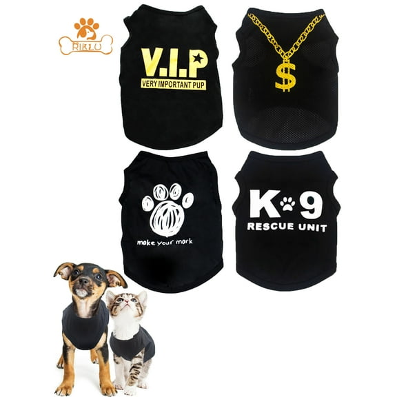 4 Packs Dog Shirts for Small Dog, Riklu Pet T-Shirts Clothes Vest for Puppy Boy Girl XS