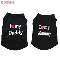 2 Pack Dog Shirt for Small Dog Boy Girl Puppy Clothes Love Mommy I Love My Daddy Summer Shirt Soft Breathable Male Female Pet Outfits