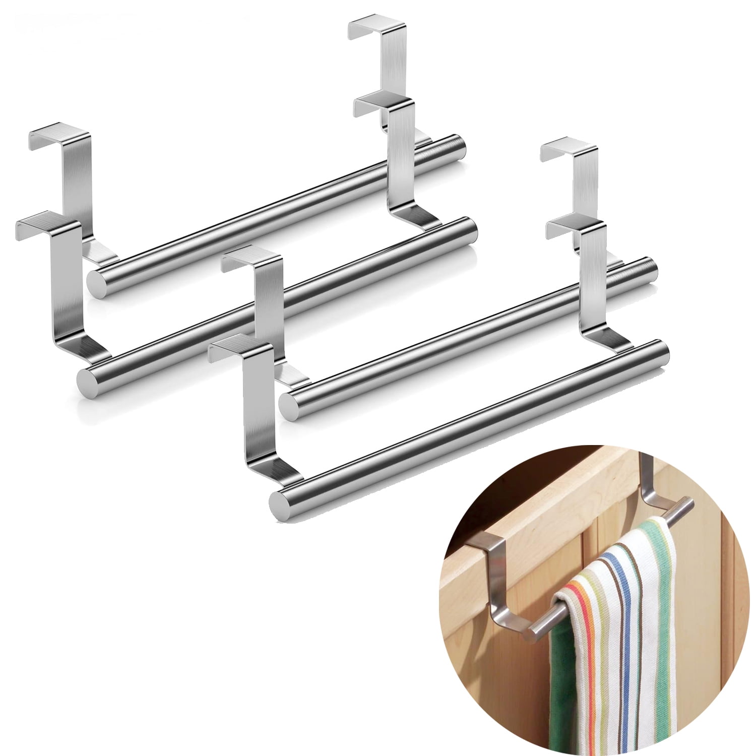 Packs Over The Door Towel Rack, Stainless Steel Towel Holder and
