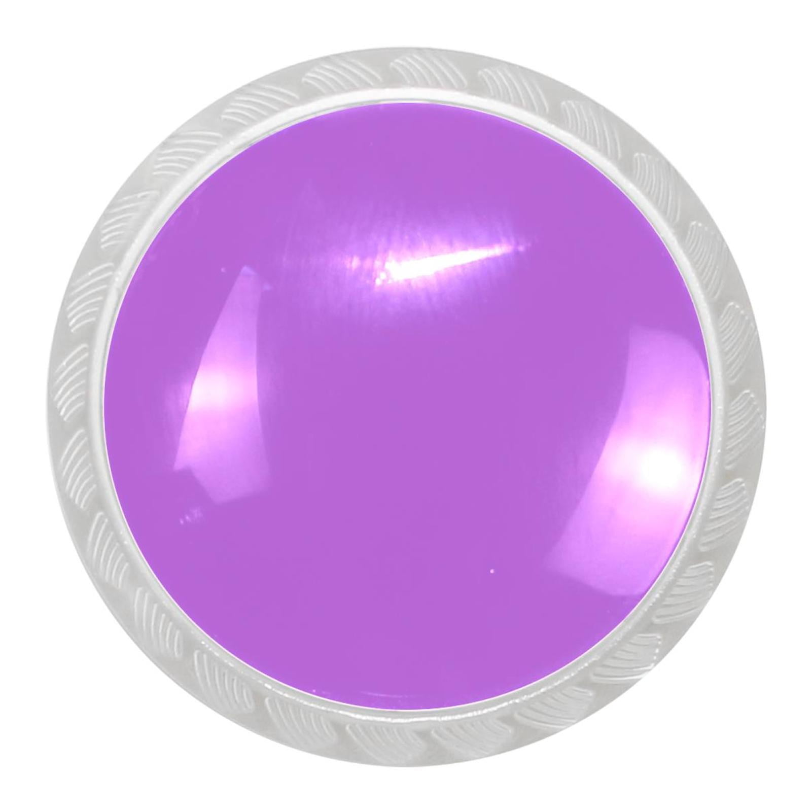 4 Packs Drawer Dresser Knobs, Pure Purple Color Crystal Glass