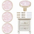 thumbnail image 1 of 4 Packs Drawer Knobs Gold Dresser Knob Zinc Alloy Pulls Handles Mother of Pearl Furniture Knobs Accessories for Kitchen Cabinet Dresser Drawers Door Decorative 1.2" Diameter Pink making, 1 of 9