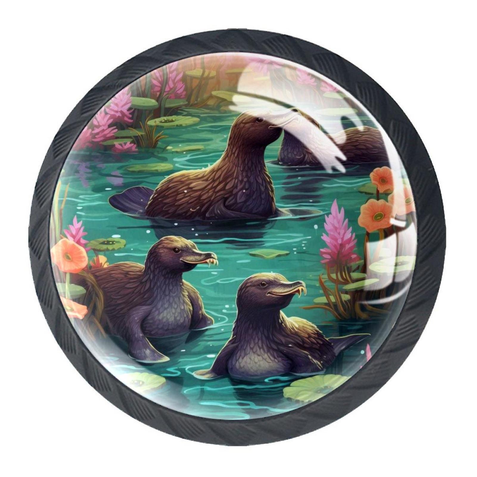 4 Packs Dresser Drawer Knobs, Round Shape Crystal Glass Handle