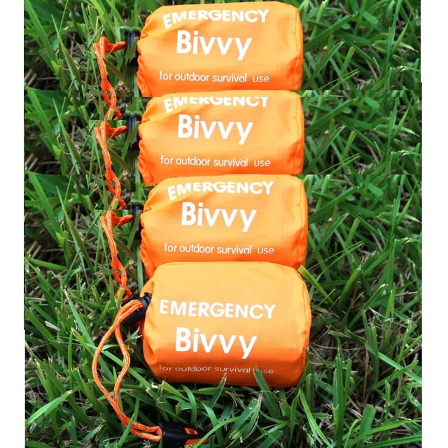 4 Packs Emergency Thermal Sleeping Bag, Survival Bivvy Sacks Blanket