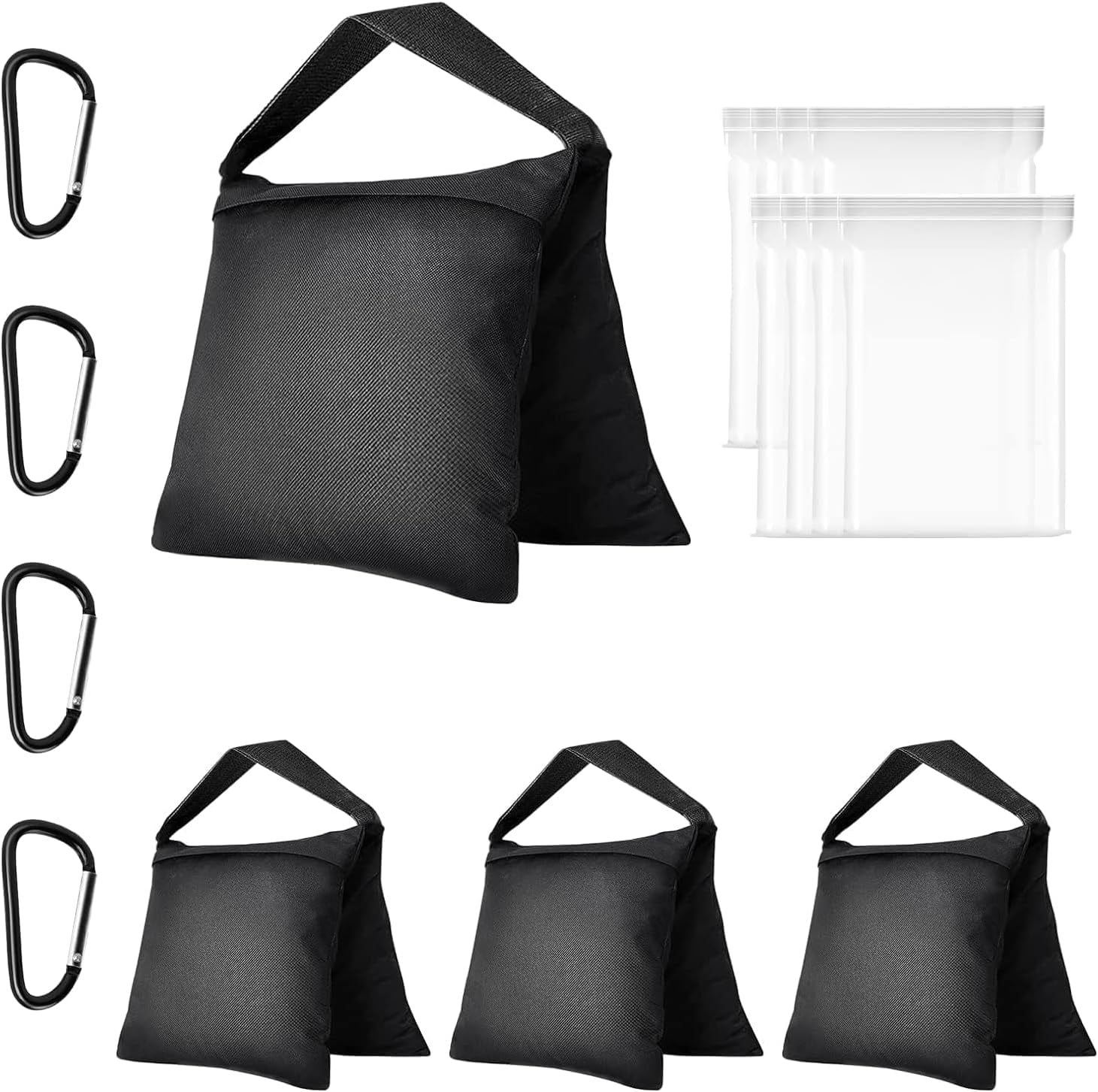 Basics Photographic Empty Sandbag For Light Stands, 4-Pack, Black