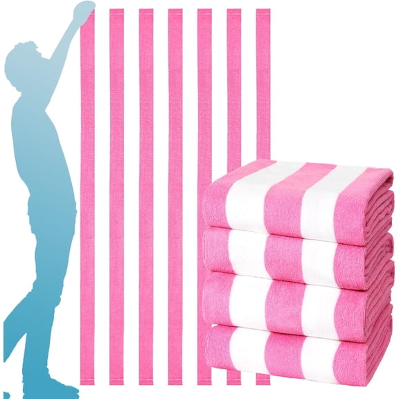 4 Packs Extra Large Beach Towel Bath Towel 72 * 40 Set Bathroom Sheets Bulk Oversized Soft Absorbent Thick XL Big Giant Microfiber Terry Blanket Clearance Turkish Toallas De Playa NOT Cotton Pink