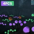 thumbnail image 1 of 4 Packs Eyeballs Lights Outdoor Halloween Decoration, Solar Scary Swaying Light with Total 24LED IP65 Waterproof, Halloween Path Ornament Lights or Yard Garden Patio Party Decor（Green+Purple）, 1 of 9