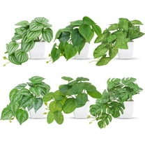 4 Packs Fake Plants Mini Artificial Greenery Potted Plants for Home Decor Indoor Office Table Room Farmhouse