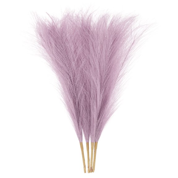 4 Packs Faux Pampas Grass 17 Inch 6 Stem Artificial Grass for Decoration, Light Purple