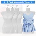 thumbnail image 1 of 4-Packs Female Mannequin Torso Set 27" Dress Form Hollow Back Half Body Clothing Display Plastic Adult Table Shirt Mannequin Model Stand with Metal Hook,White, 1 of 7