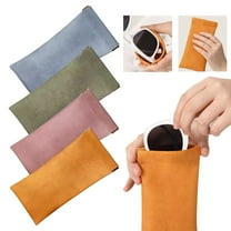 4 Packs Glasses Case Soft Case Portable Top Leather Glasses Case Anti Scratch Case for Women MenAutomatic closing glasses bag, one in each of four colors