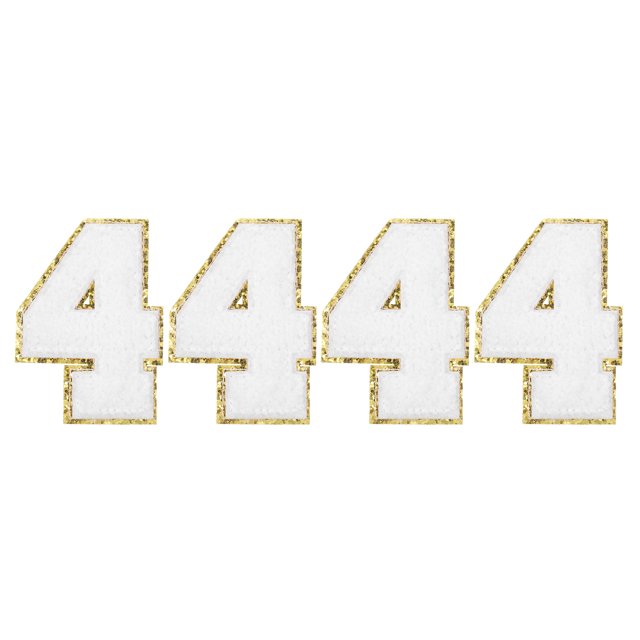 Pack Patch Number 4 Packs Glitters Chenille Number Patches 8.4cm / 3.3