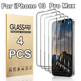thumbnail image 1 of 4 Packs HD Screen Protector Designed for iPhone 13 Pro Max 6.7-Inch Tempered Glass Flim, 9H Hardness, Anti-Scratch, Bubble Free, Easy to Install, Case Friendly, 1 of 7