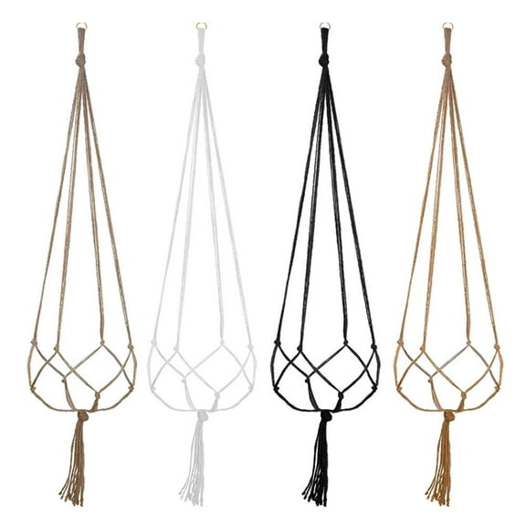 4 Packs Handwork Plant Hangers, 35" Hanging Planter Flower Pots Holder Stand Gardening Weaving Flowerpot Net