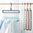 thumbnail image 1 of 4 Packs of Hangers Space Saving for clothes, Small Space Saving, Magic Hanger Organizer, Shirt Organizer for Closet, Dress Organizer with 9 Holes for Closet Storage, Dormitory, Bedroom (Multi-color), 1 of 7