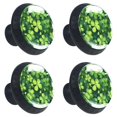 4 Packs Happy St Patrick's Day Four Leaf Clover Black Knobs, 1.