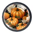 4 Packs Happy Thanksgiving Pumpkin Crystal Knobs, Black Dresser