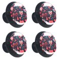 4 Packs Happy Valentine's Day Love Heart Black Drawer Knobs 35mm